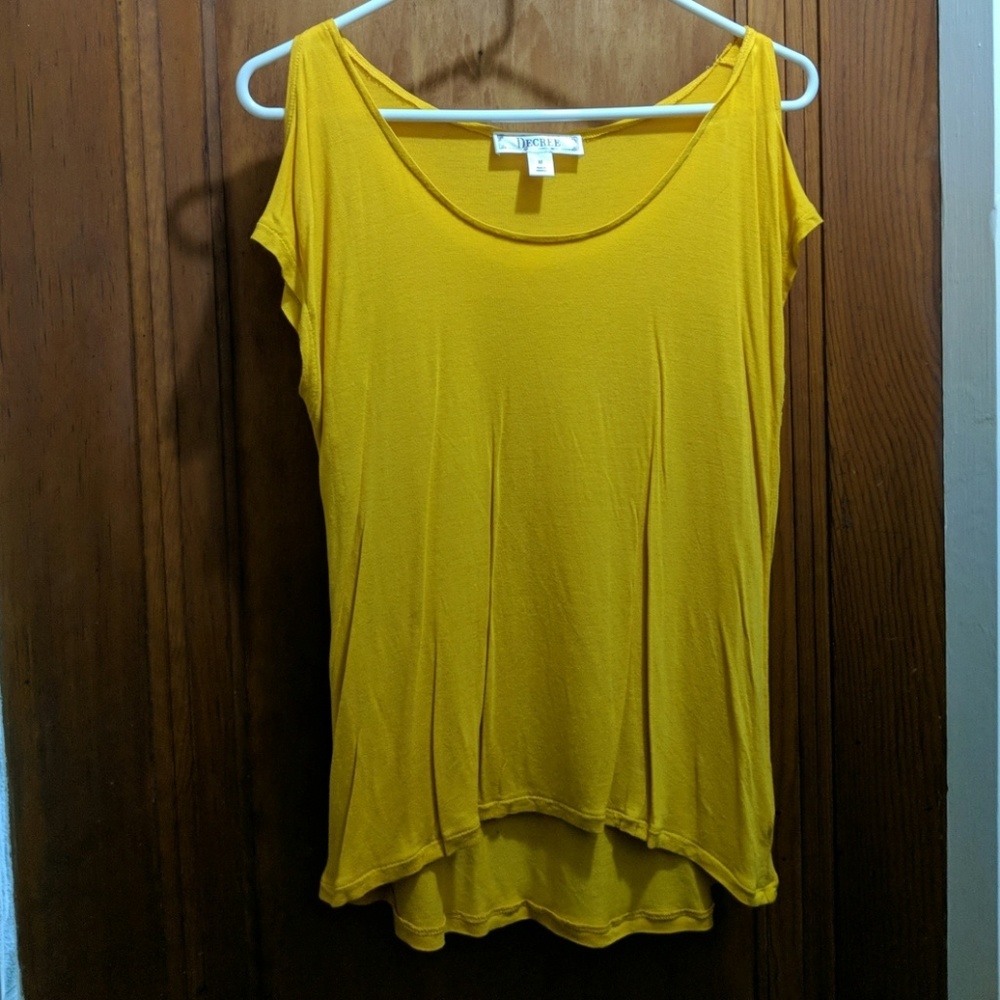 Gold cold shoulder top